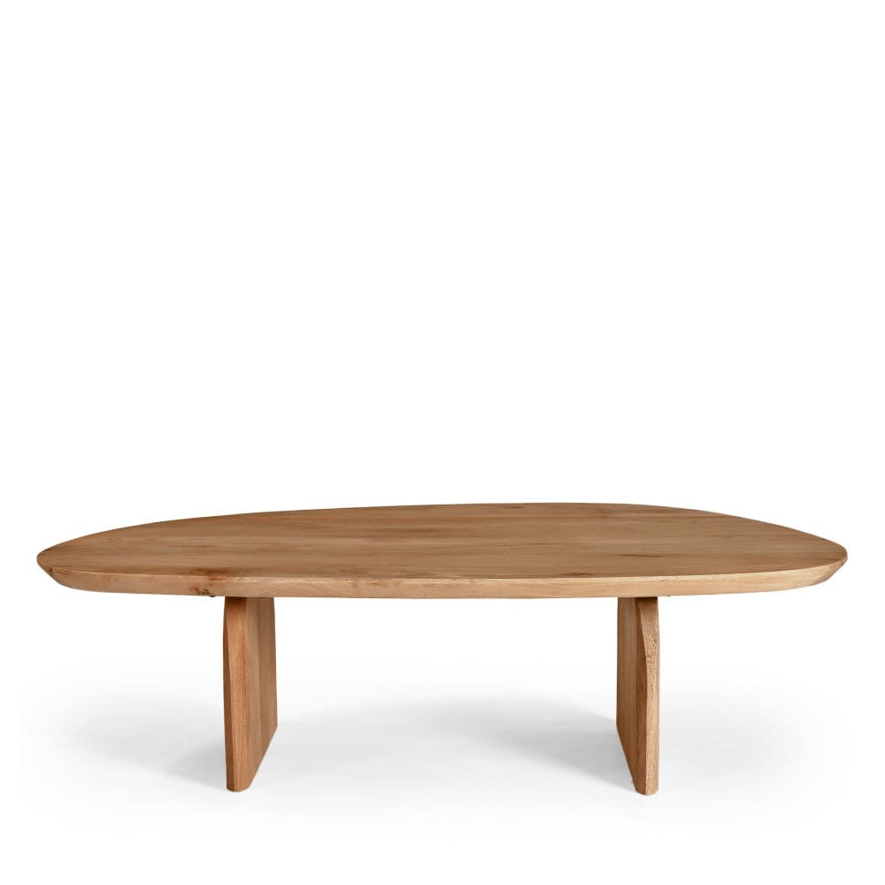 Malang - Table basse organique en bois massif d'acacia - Bois foncé
