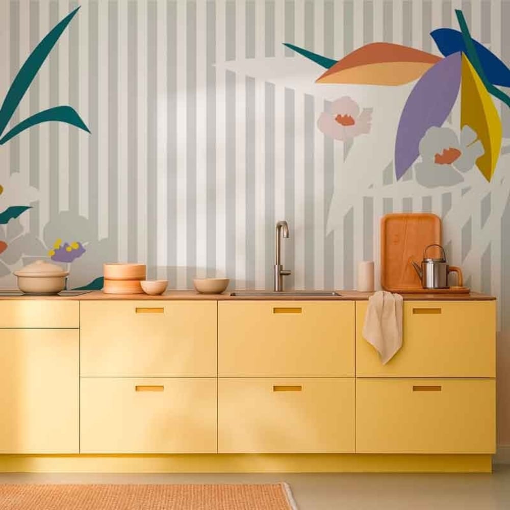 Papier peint panoramique - Fraicheur Jungle - Multicouleur - intissé: 150g/m² - 7 lés: 336x270cm