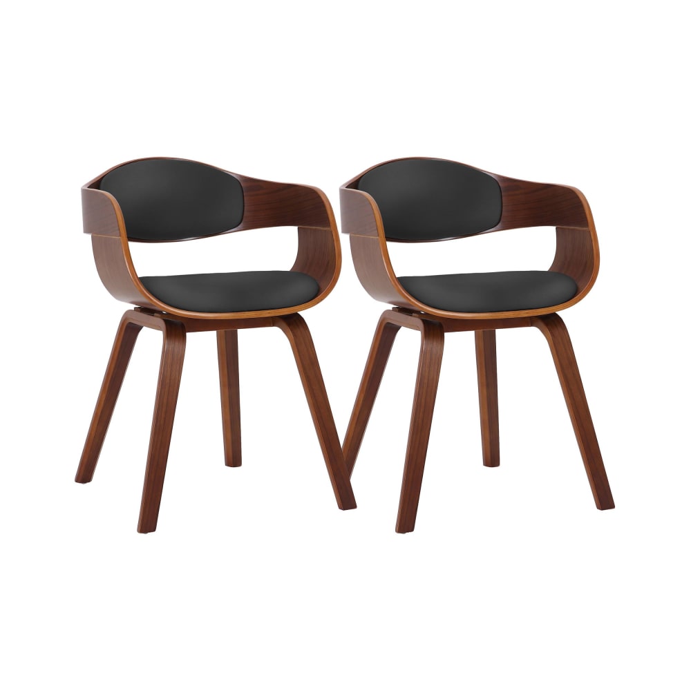 Lot De 2 Chaises Kingston Simili Cuir Noyer/noir