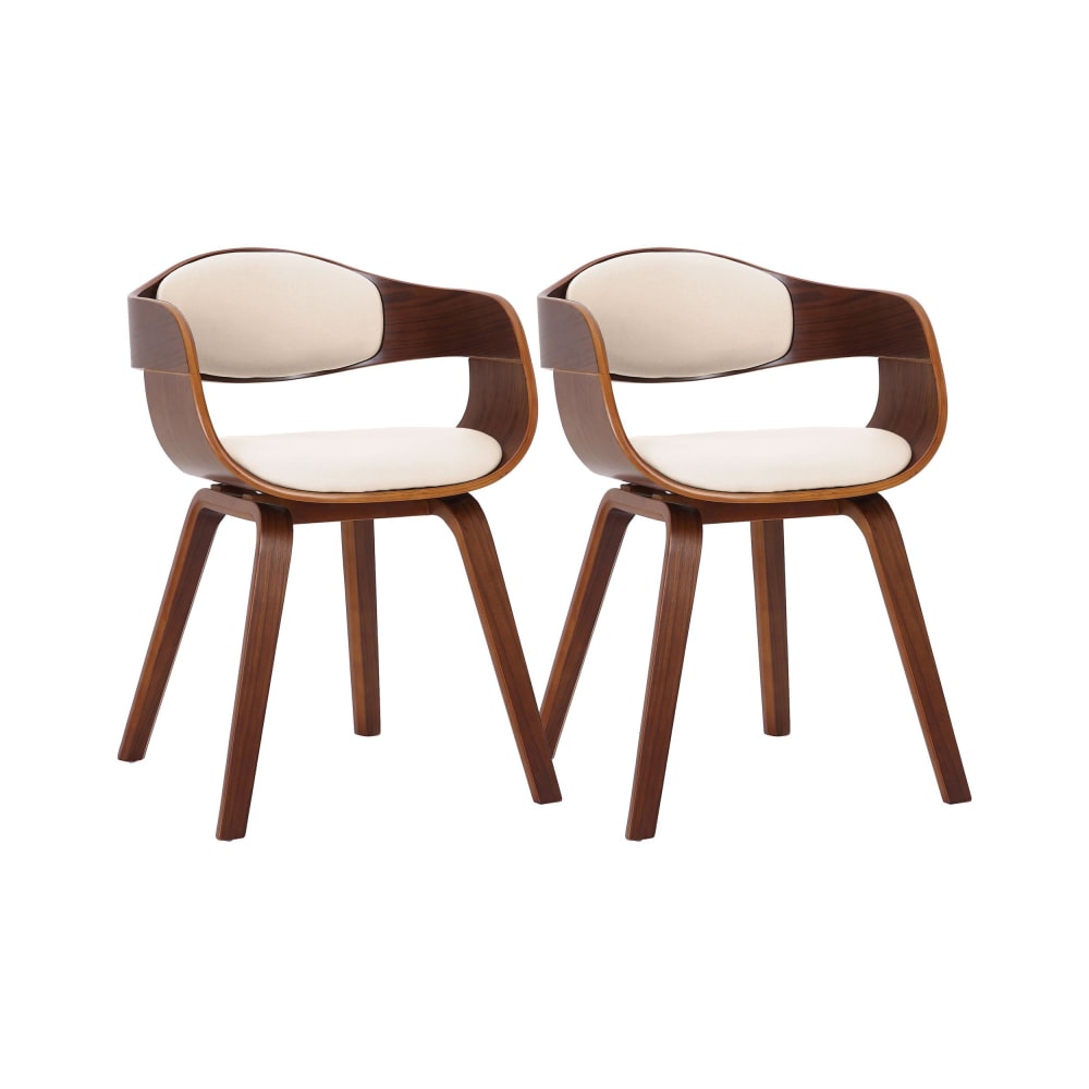 Lot De 2 Chaises Kingston Simili Cuir Noix/crème