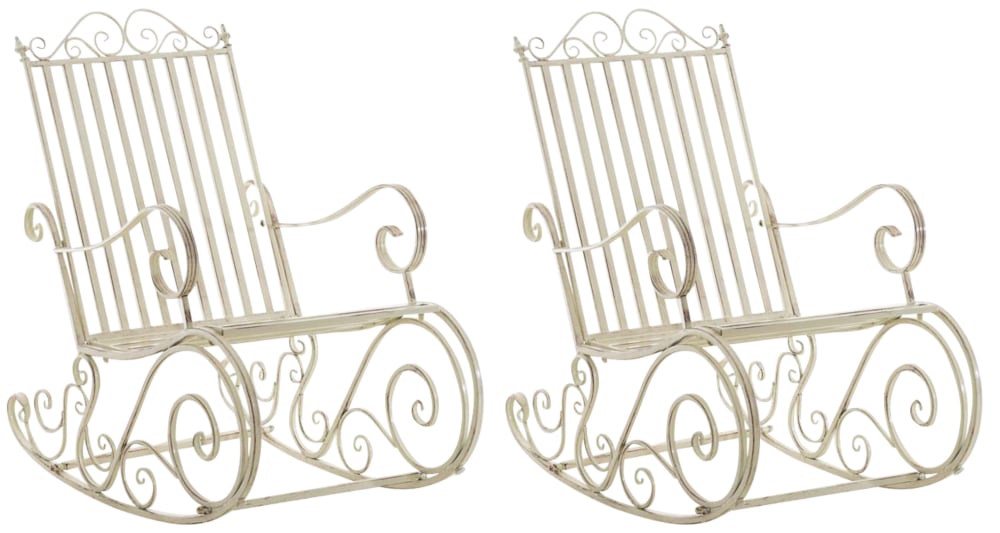 Lot De 2 Chaises À Bascule Smilla Crème Antique
