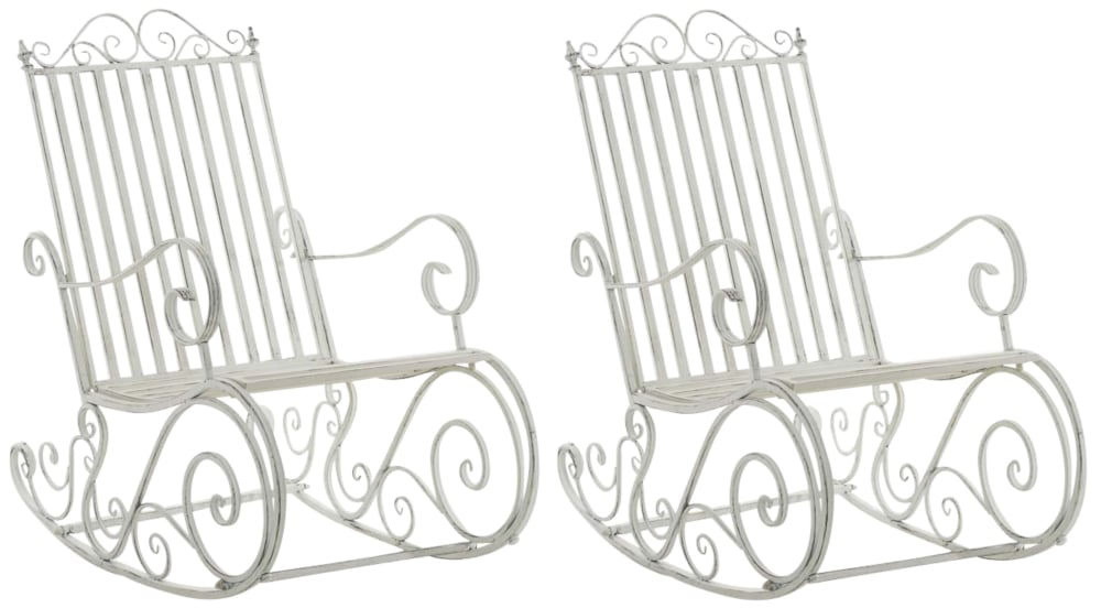 Lot De 2 Chaises À Bascule Smilla Blanc Antique