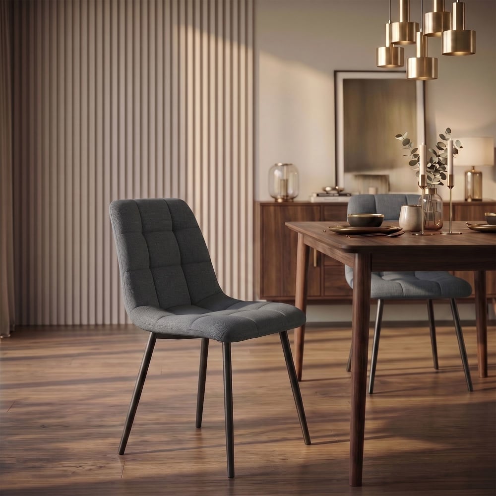 Chaise De Salle À Manger En Tissu Tilde Gris