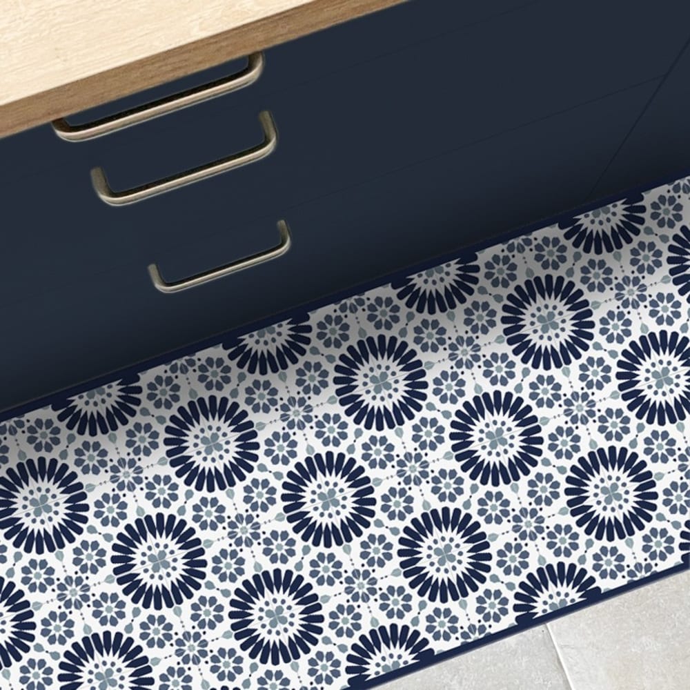Tapis antidérapant - Marsiho - vinyle - int./ext. - Bleu - 120x200cm