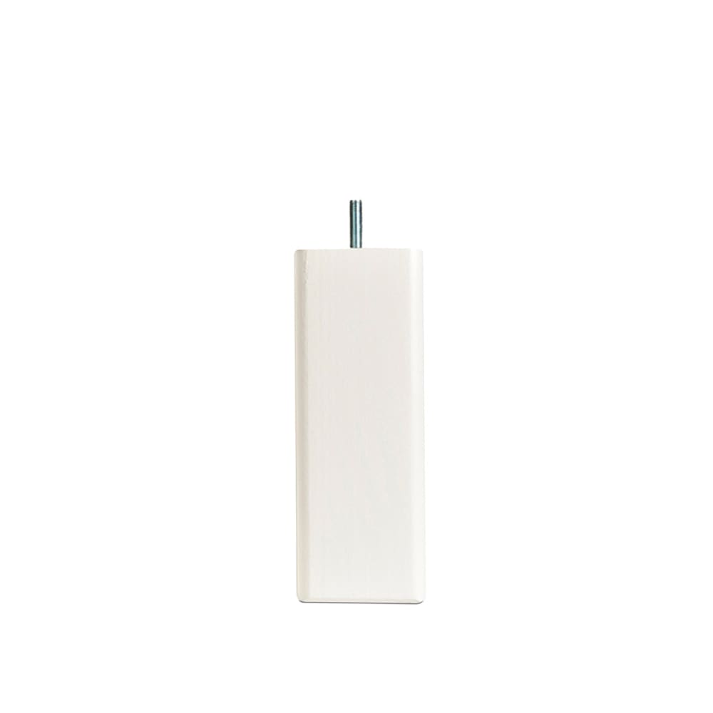 Pied de lit carré bois 20 cm - Blanc - Unité