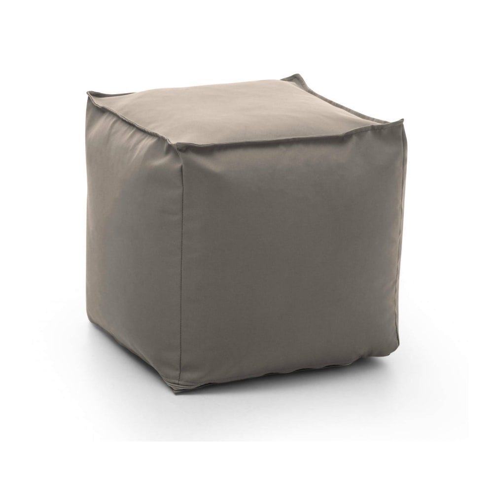 Pouf,en Tissu,gris Tourterelle,45x45h45 Cm