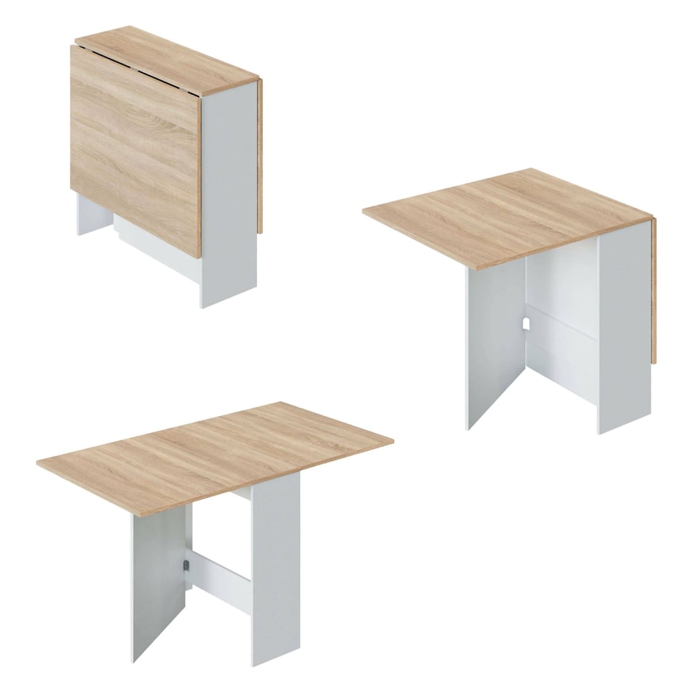 Table Extension,effet Bois,chêne Blanc,31x77h78 Cm