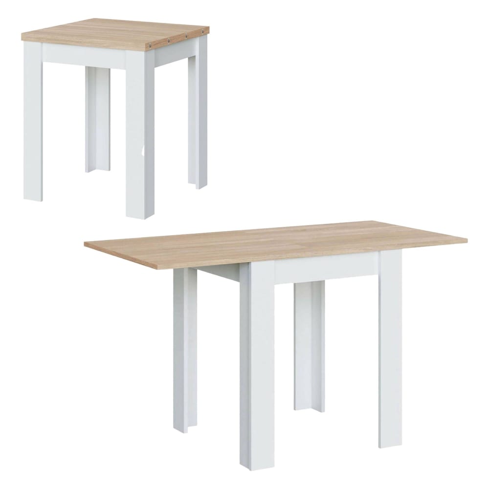 Table Extension,effet Bois,chêne Blanc,67x67h79 Cm