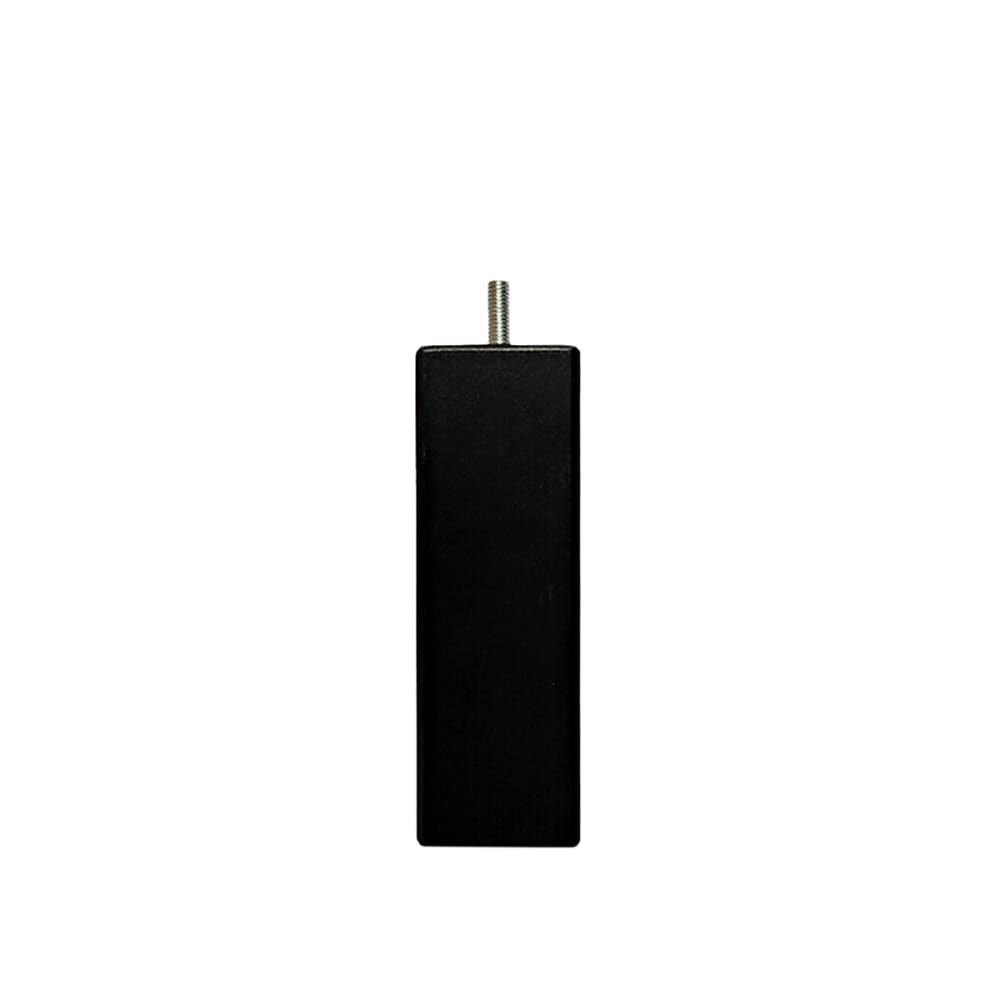 Pied de lit carré bois 15 cm - Noir - Unité