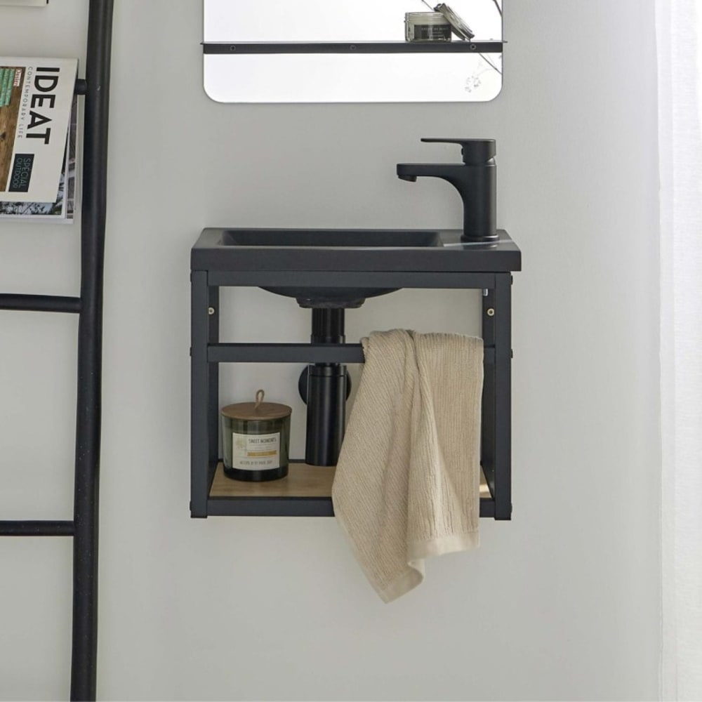 Meuble lave-mains SAO + robinet noir