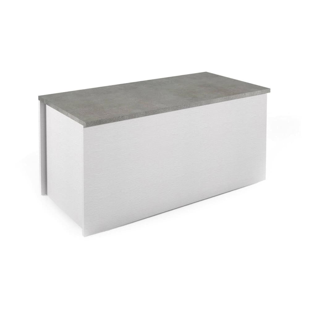 Coffre Effet Bois Blanc, Ciment 90x45cm