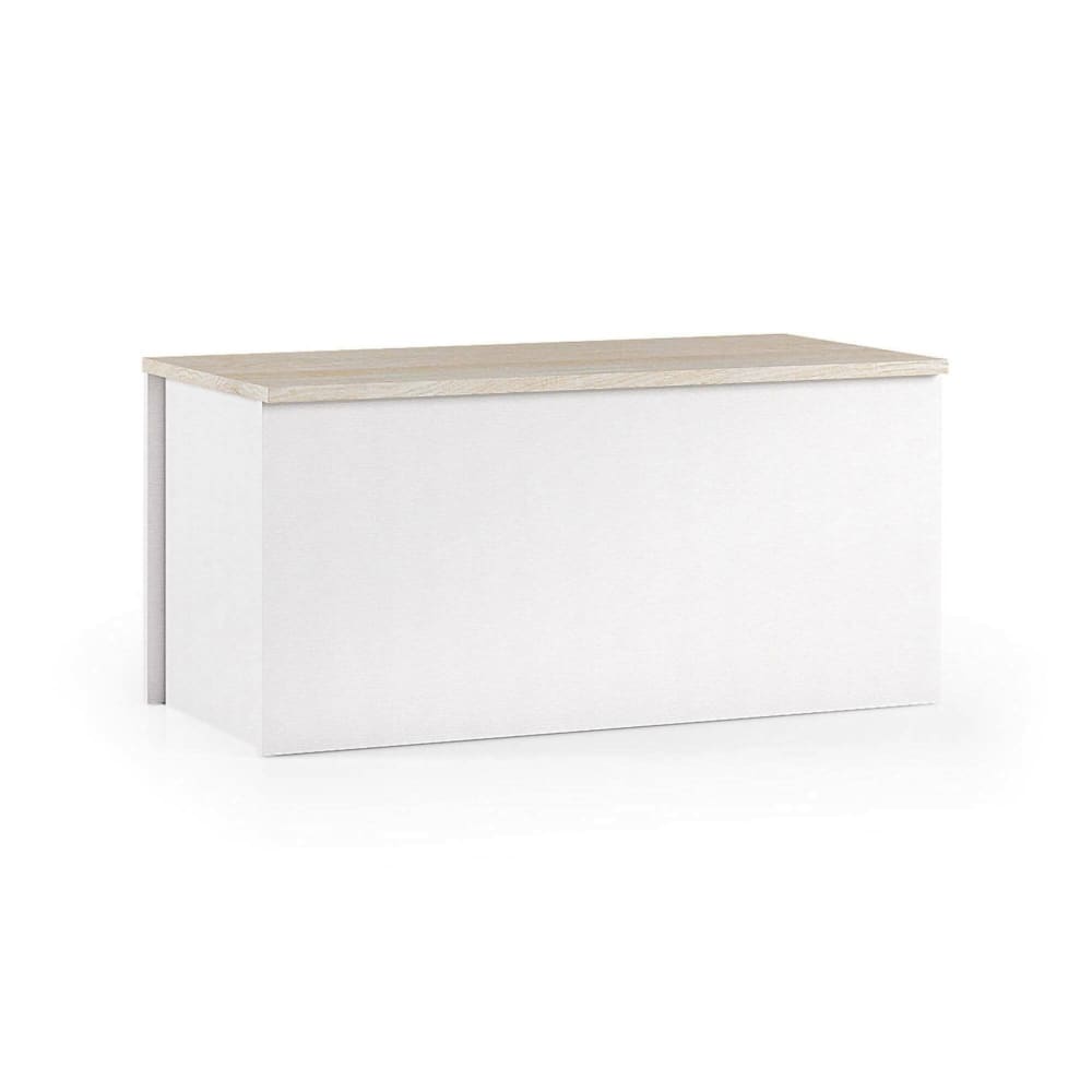 Coffre Effet Bois Blanc, Beige 90x45cm