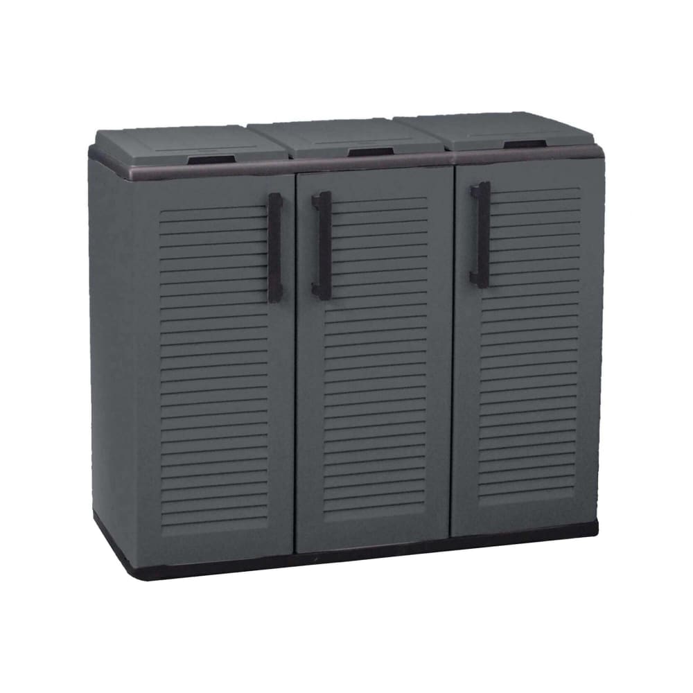 Poubelle,en Pvc,gris Noir,102x37h84 Cm