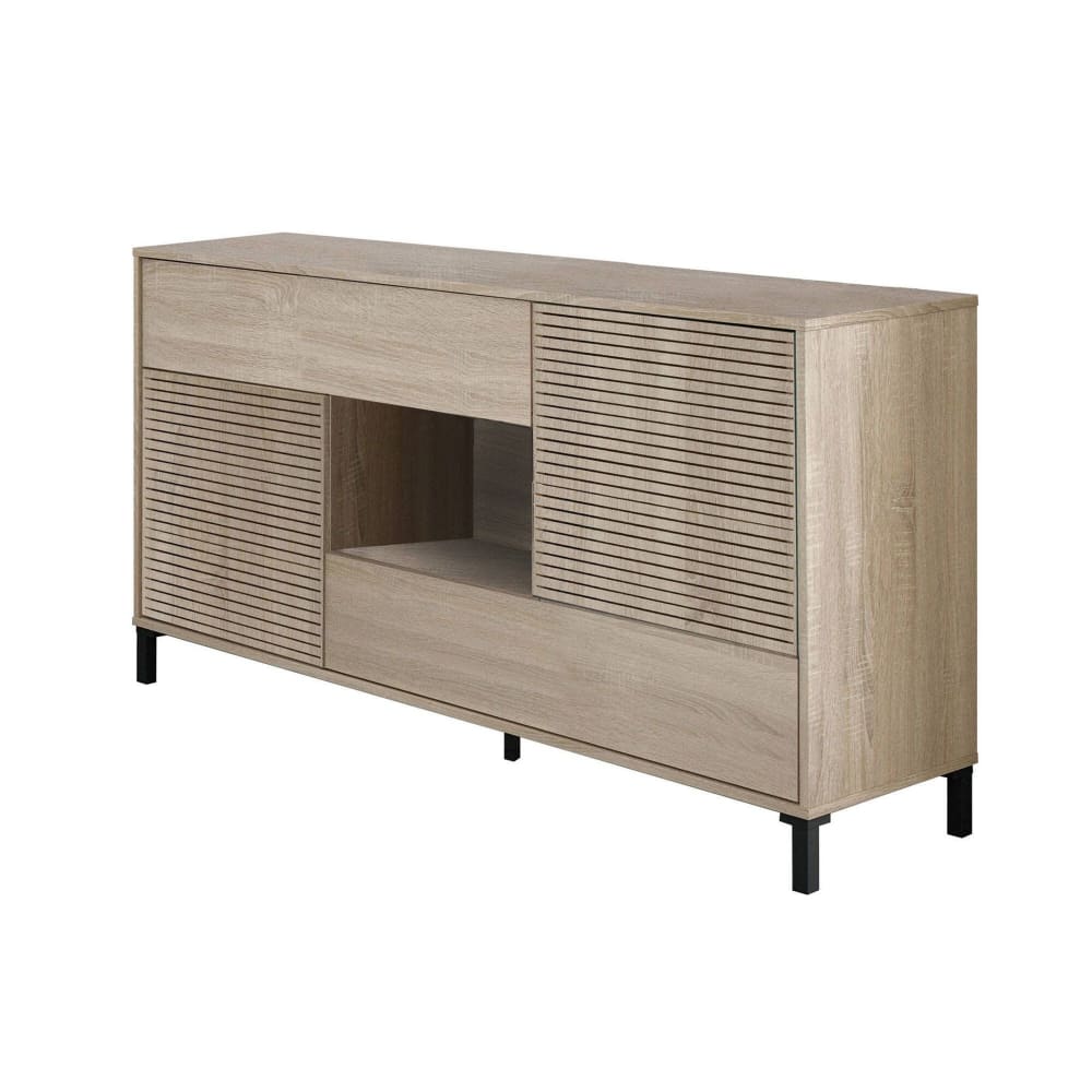 Buffet Effet Bois Beige 151x41 Cm