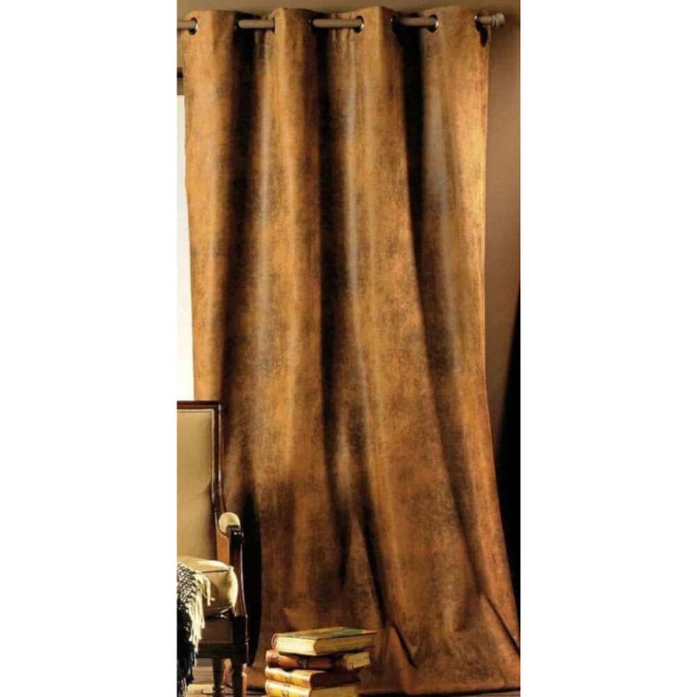 Rideau thermique aspect faux cuir usé marron - 140x260cm - Marron clair