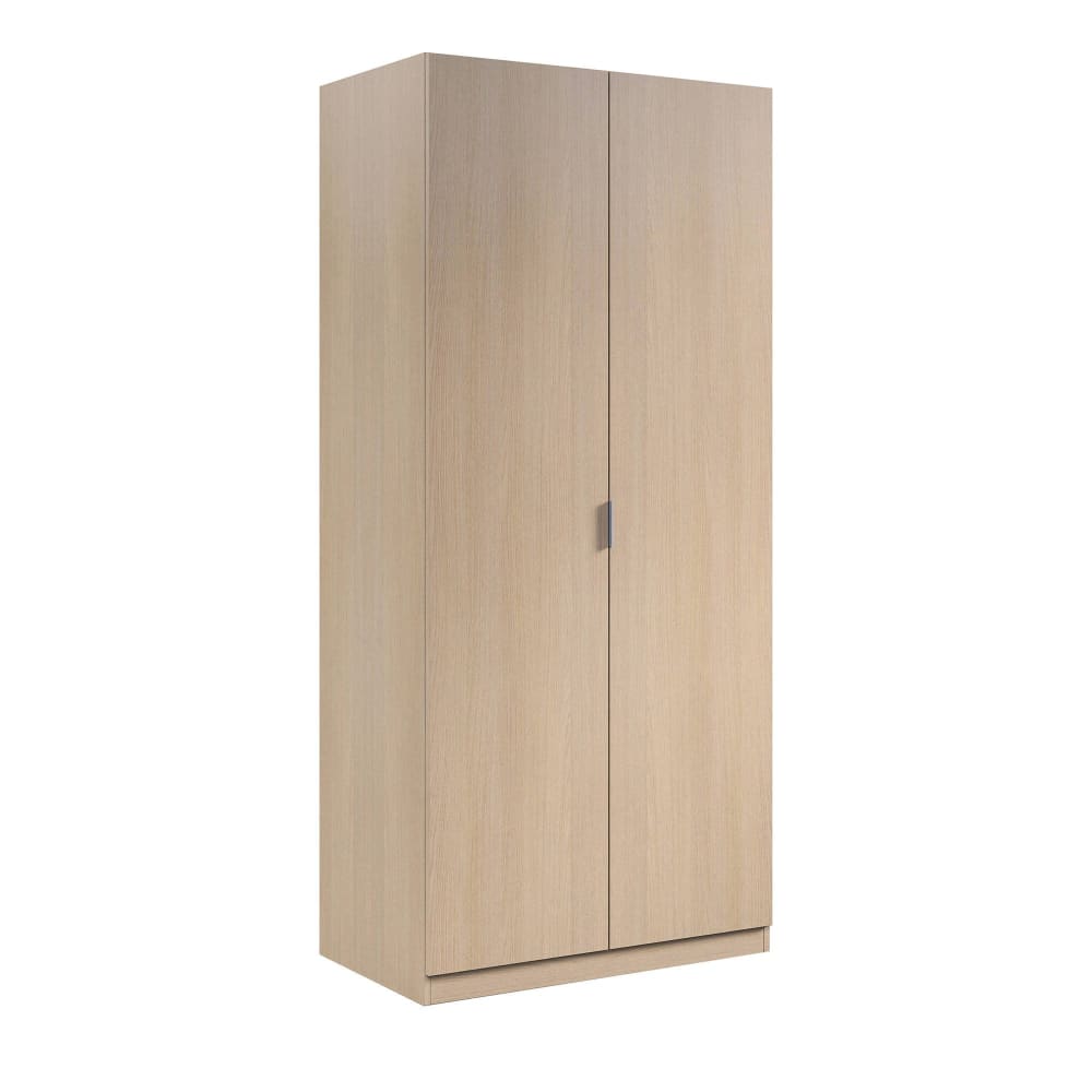 Armoire 2 Portes Effet Bois Beige 187x52 Cm