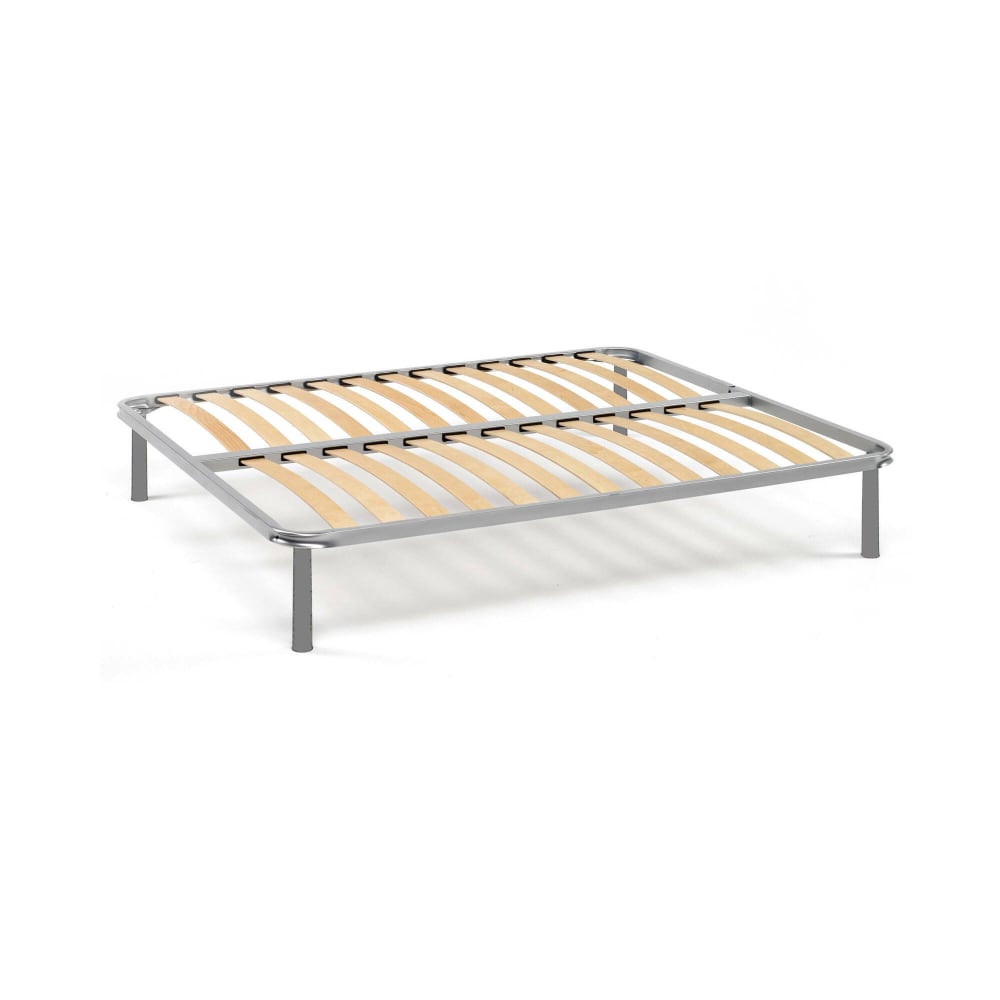 Réseau De Lit Carré Et Demi-lit,en Bois,gris,120x190h35 Cm