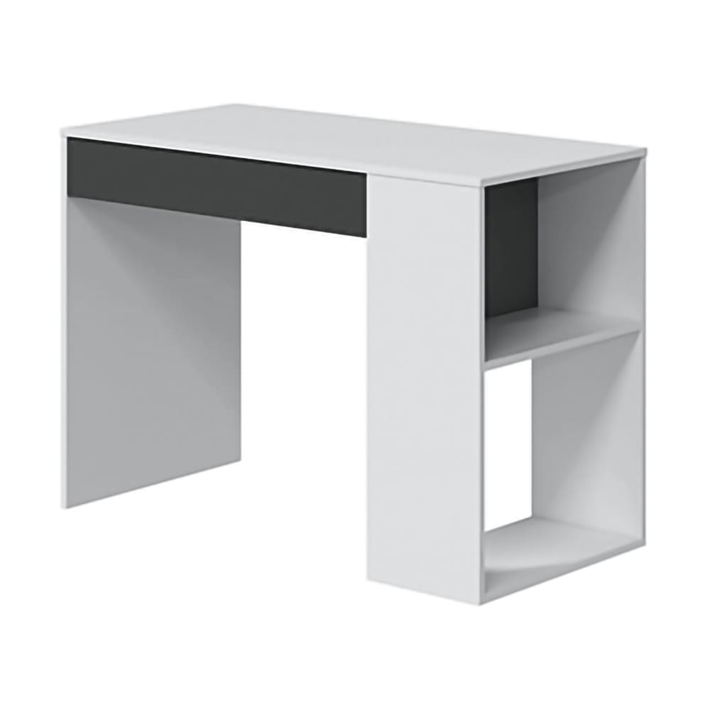 Bureau,effet Bois,blanc, Anthracite,101x50h73 Cm