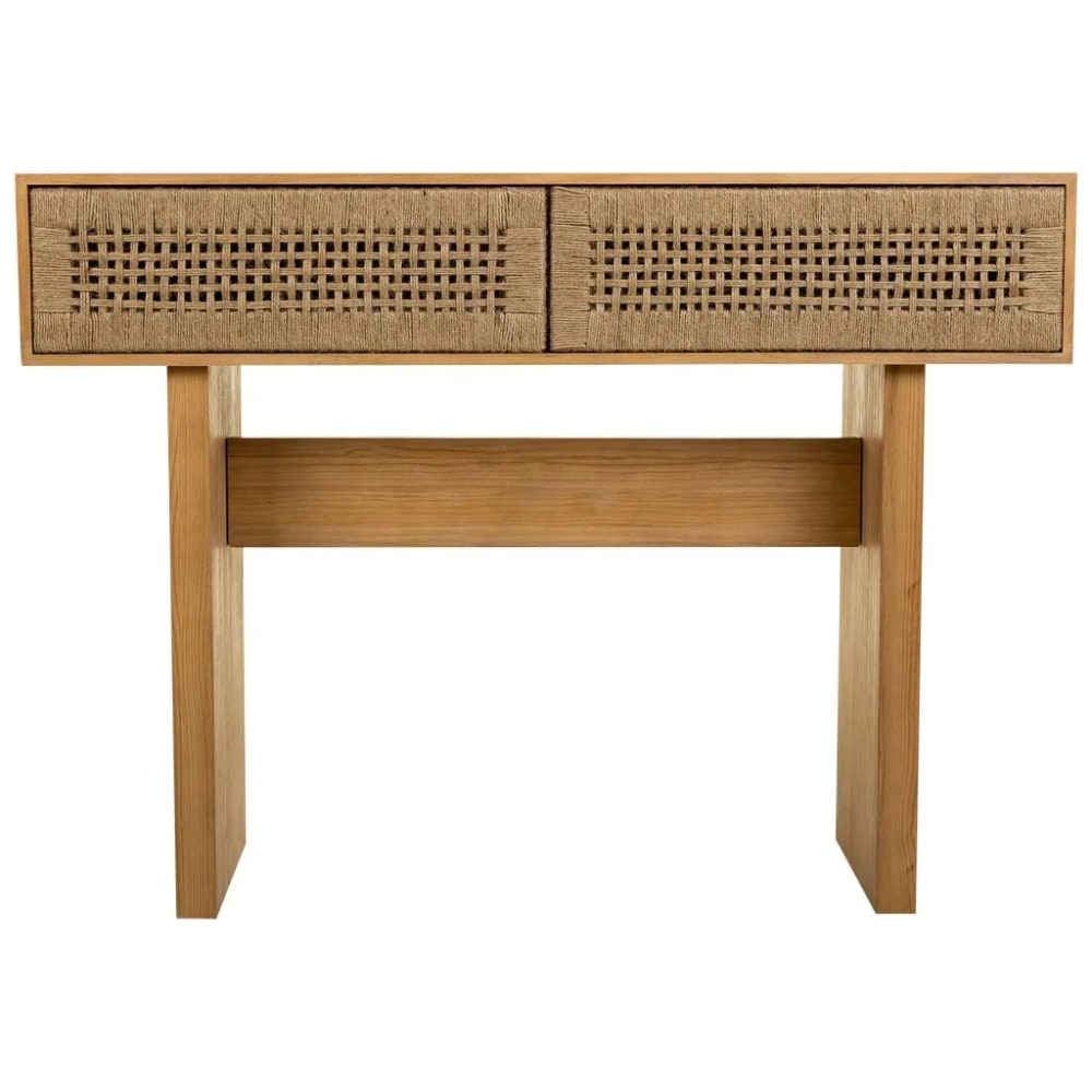 Meuble D'entrée Avec Tiroirs Alexandra House Living Marron Corde Bois D'épicéa Bois De Paulownia 36 X 77 X 110 Cm