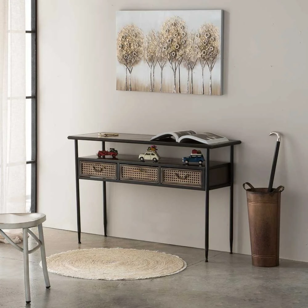 Meuble D'entrée Avec Tiroirs Alexandra House Living Marron Métal 42 X 80 X 122 Cm
