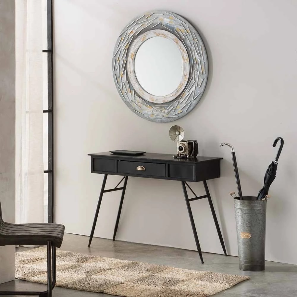 Meuble D'entrée Avec Tiroirs Alexandra House Living Noir Métal 40 X 75 X 100 Cm
