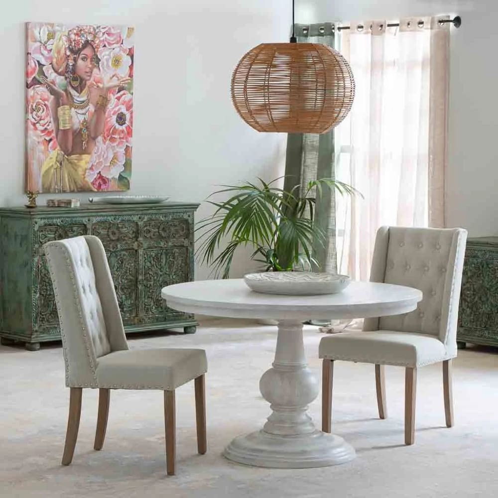 Chaise De Salle À Manger Alexandra House Living Crème 53 X 102 X 53 Cm