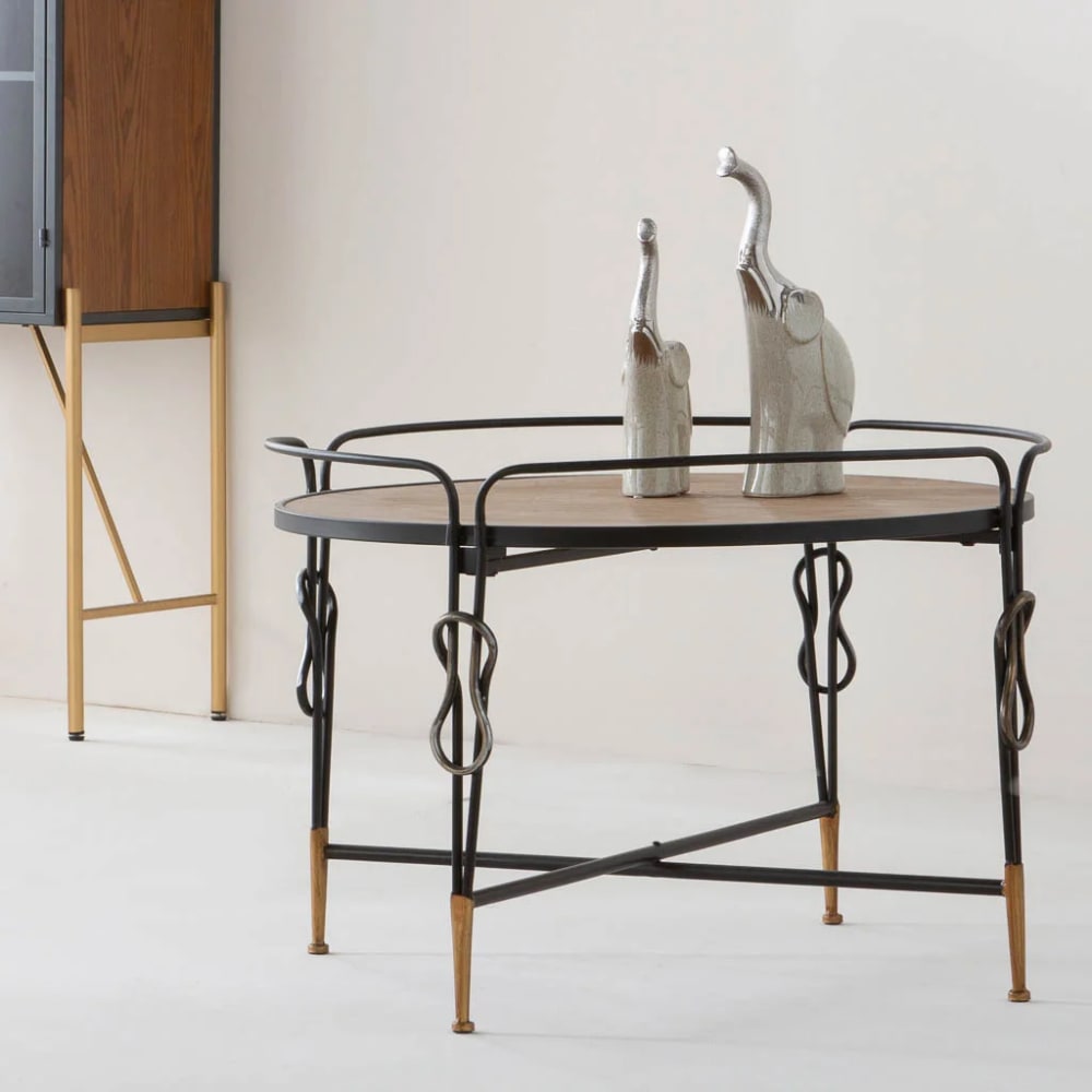 Table Basse Alexandra House Living Marron Métal Bois D'épicéa Bois Mdf 78 X 53 X 78 Cm