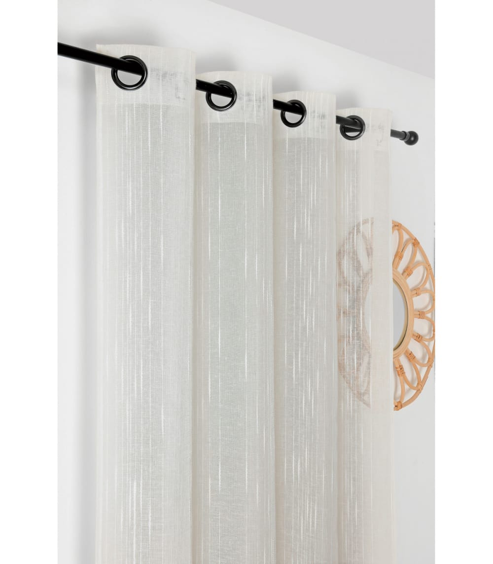 Voilage tamisant lin mélangé - 140x280cm - Blanc