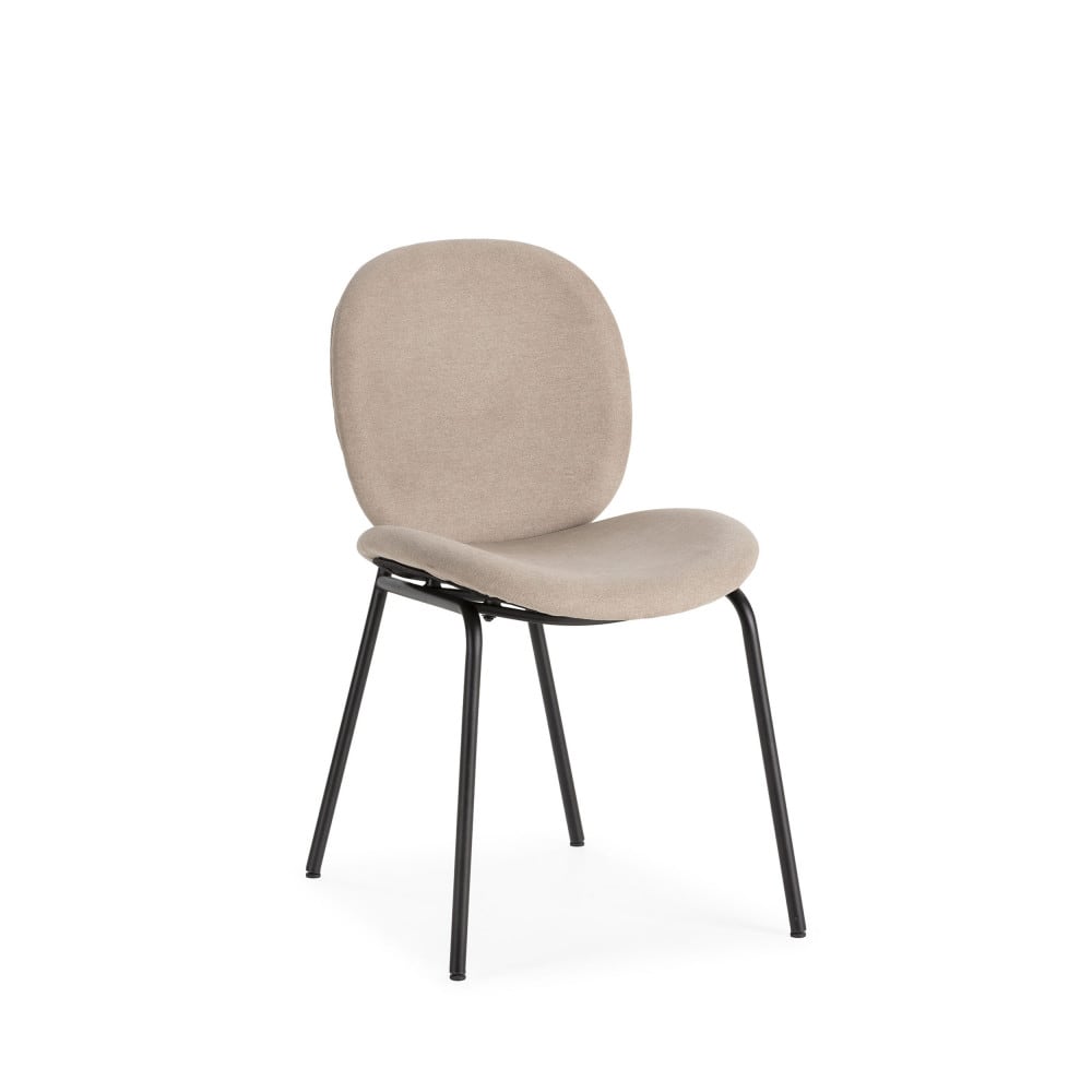 Lot de 2 chaises en tissu avec pieds en métal noir L45 cm - CORI