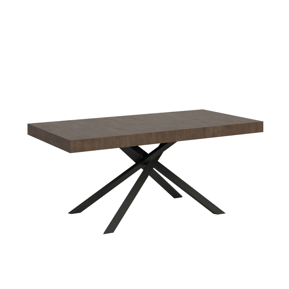 Table Extensible 160/264x90 Cm Karida Noyer Pieds Anthracite