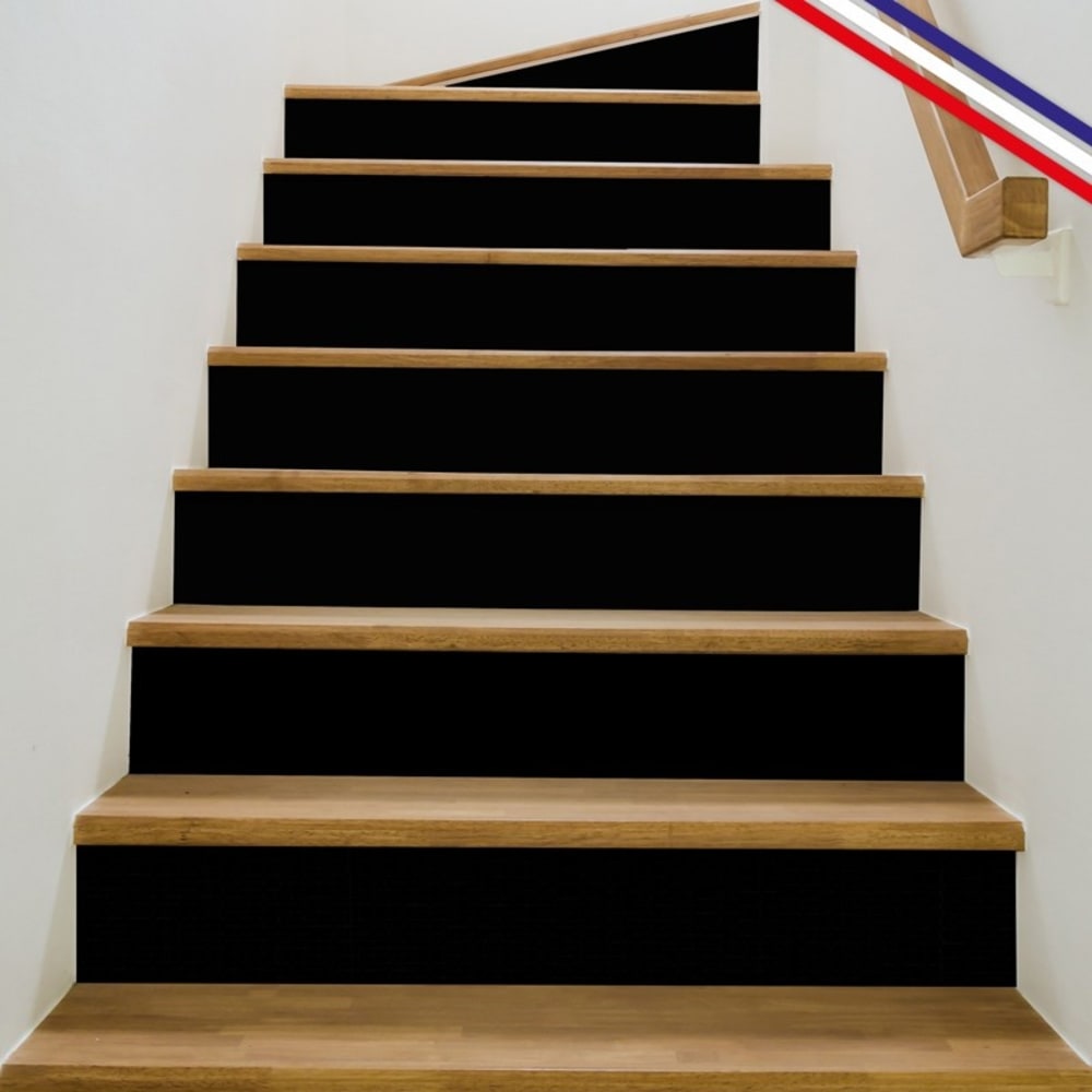 Contremarches PVC pour escalier - noir - Lot de 5 (18x100 cm)