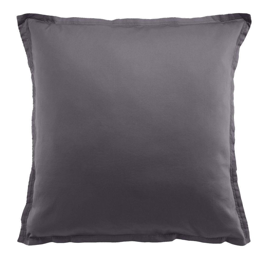 Taie D'oreiller 65x65 Cm Satin De Coton Gris