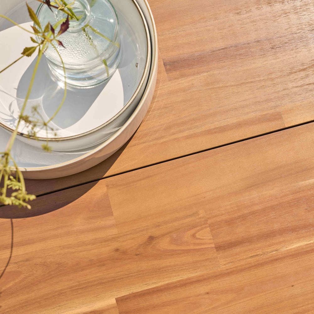 Table de jardin en aluminium et bois d'acacia 8 places 240x95 cm Oviala
