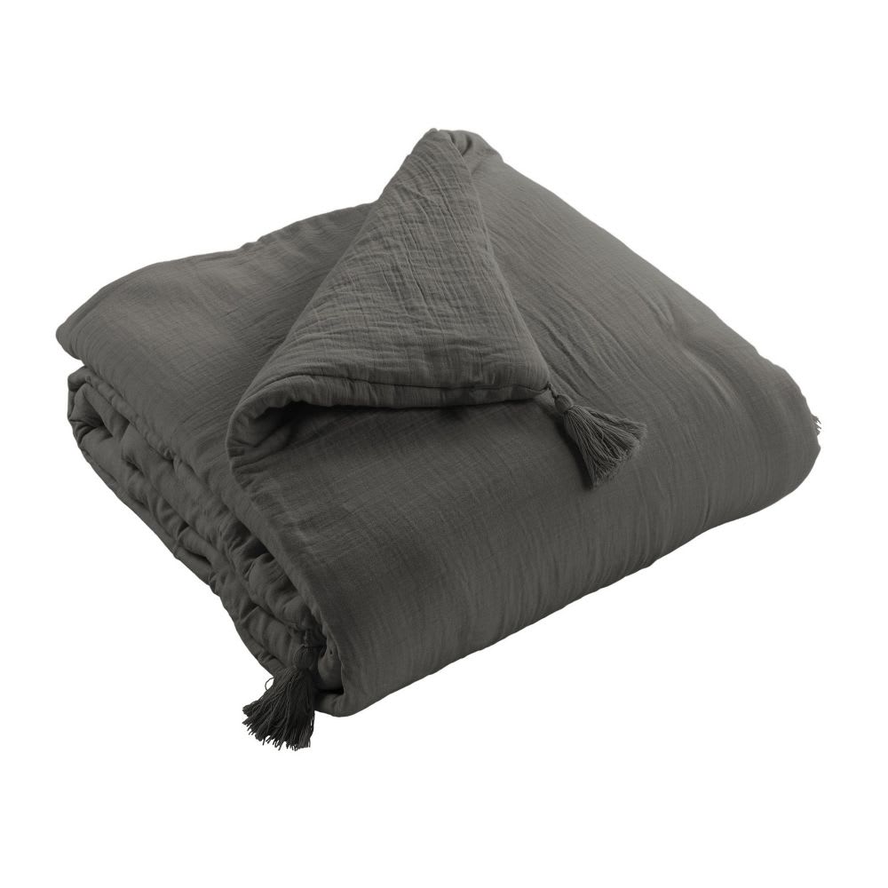 Bout De Lit 90x200 Cm Gaze De Coton Granit