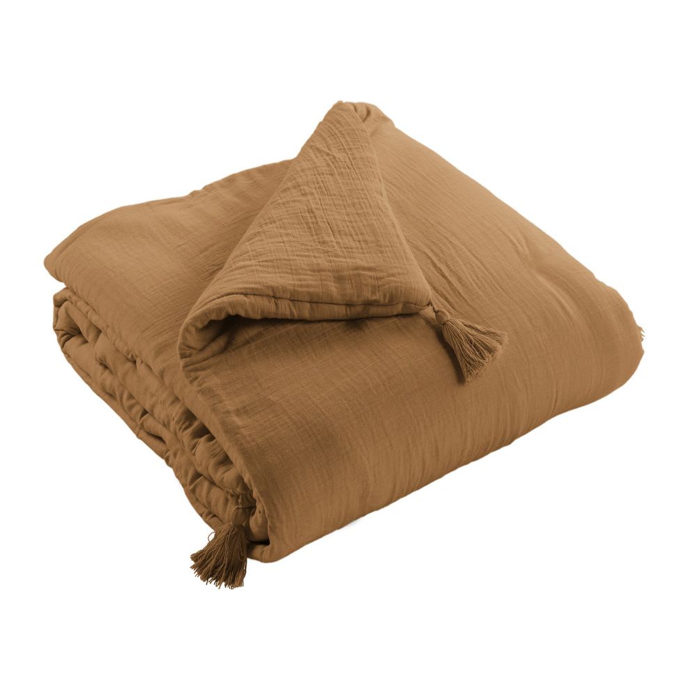 Bout De Lit 90x200 Cm Gaze De Coton Camel