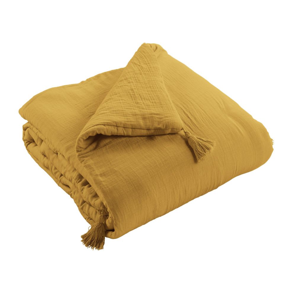 Bout De Lit 90x200 Cm Gaze De Coton Safran
