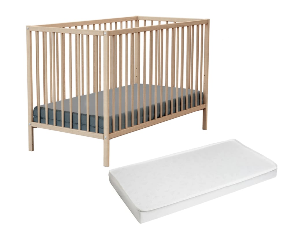 Webaby - Lit Bébé En Bois Avec Matelas One 60 X 120 Cm
