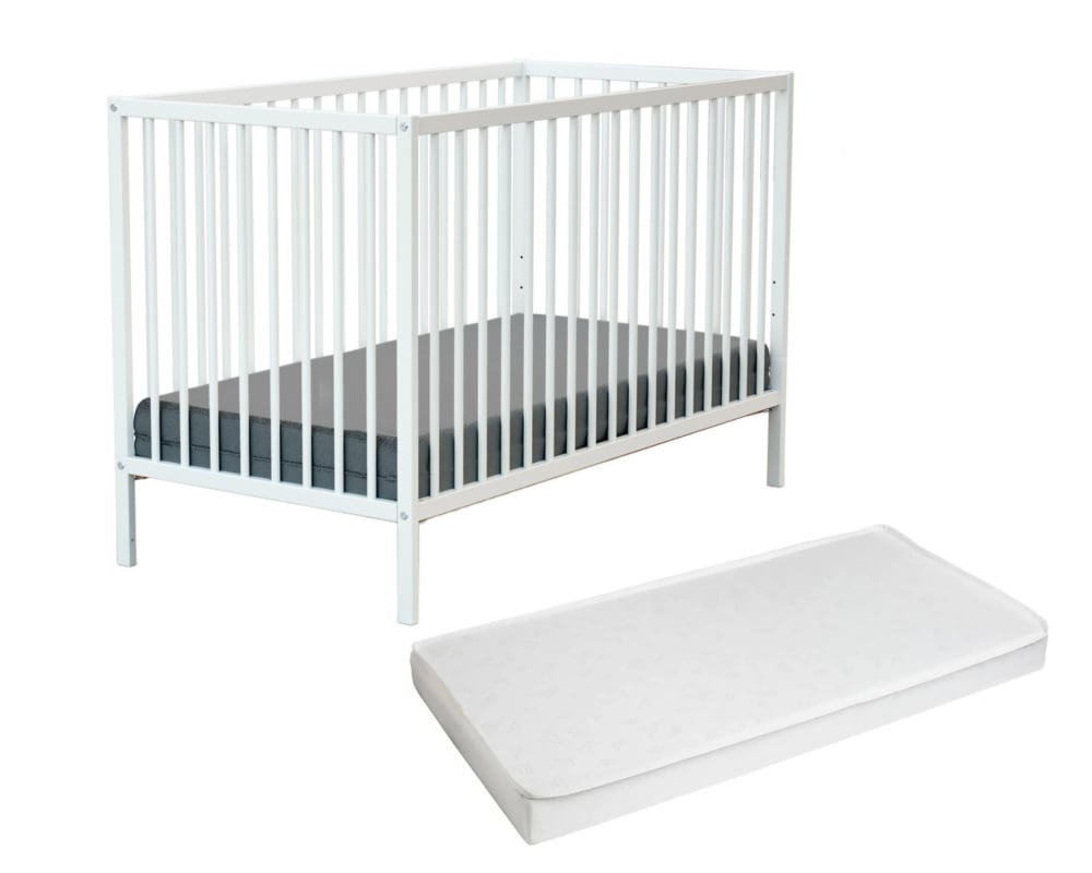Webaby - Lit Bébé En Bois Avec Matelas One 60 X 120 Cm