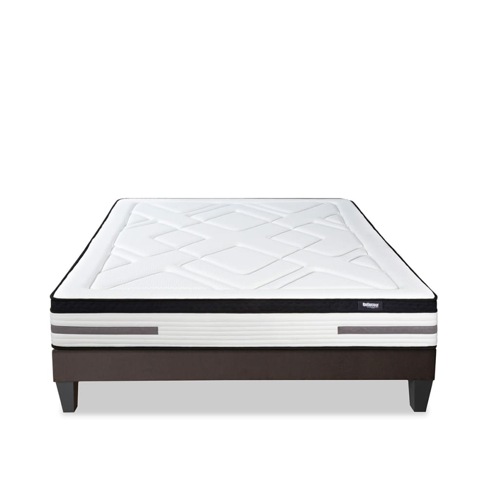 Ensemble Bellevue 160x200 cm Matelas Ressorts ensachés + Sommier Bois
