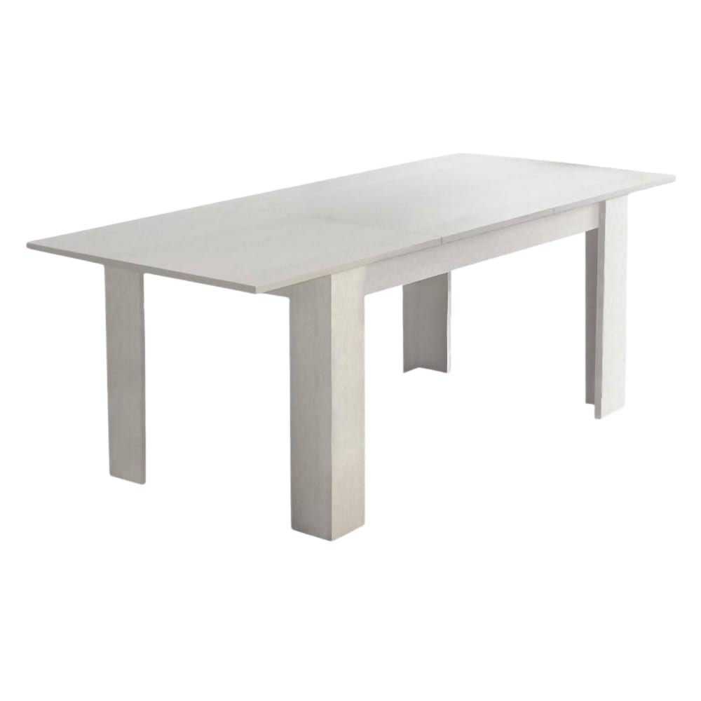 Table Extensible,effet Bois,blanc,160x88h75 Cm