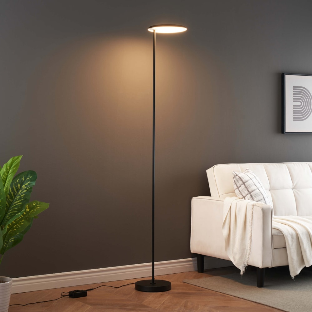 Lampadaire noir design épuré tête orientable dimmable - Kalena