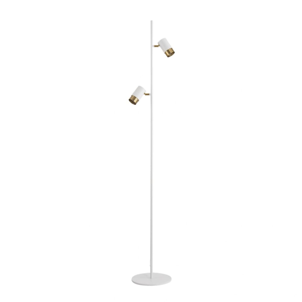 Lampadaire blanc deux spots pivotants - Elya