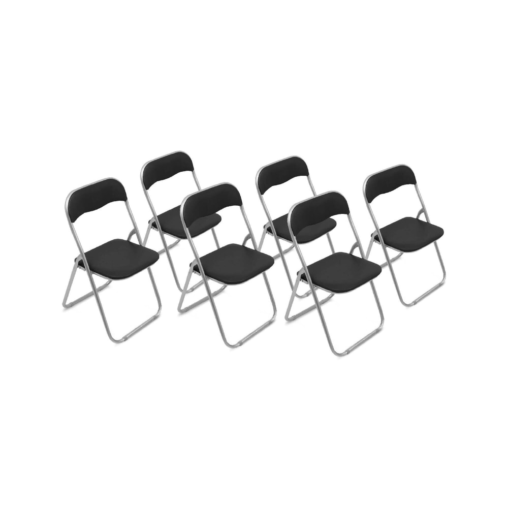 Lot De 6 Chaises Pliante,en Fer,noir,43x47h79.5 Cm