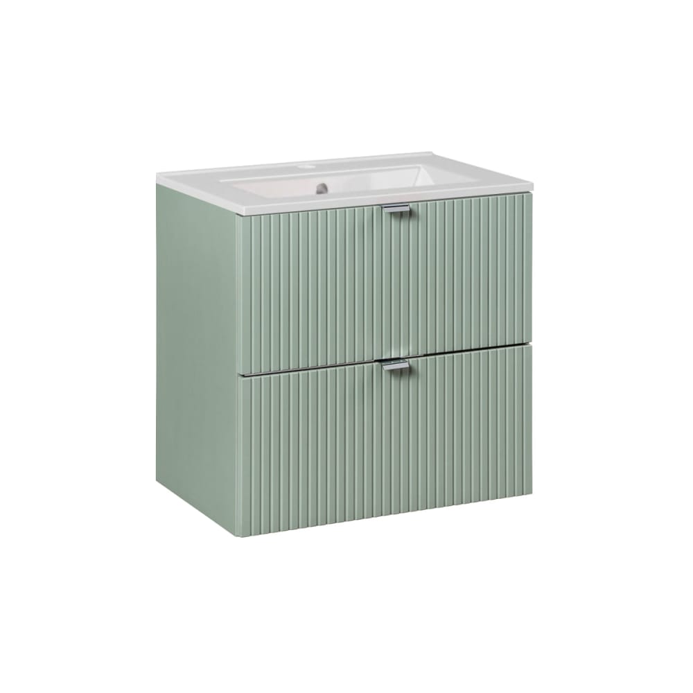 Meuble simple vasque encastrée 60cm panneaux mélaminé et mdf vert