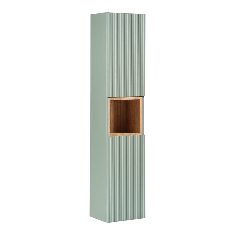 Colonne murale 2 portes 1 niche panneaux mélaminé et mdf vert