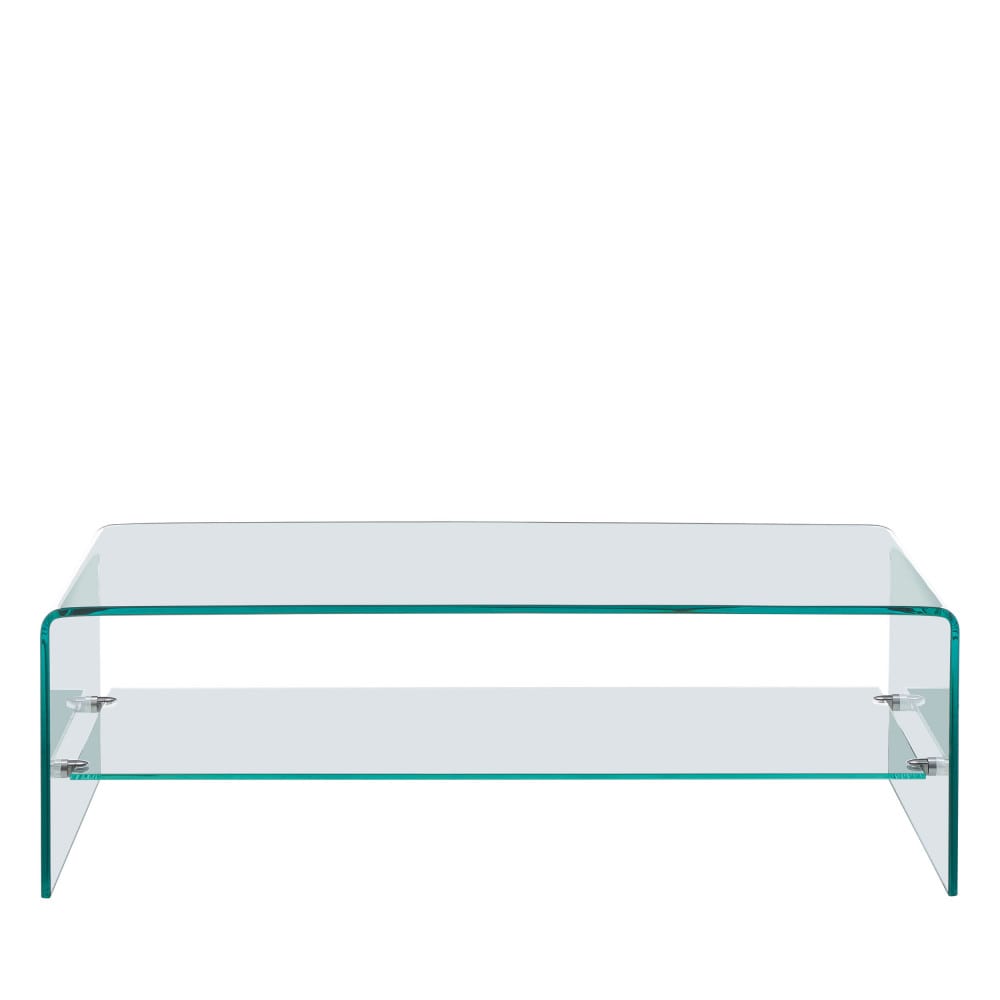 Nido - Table basse double plateau en verre L110cm - Transparent