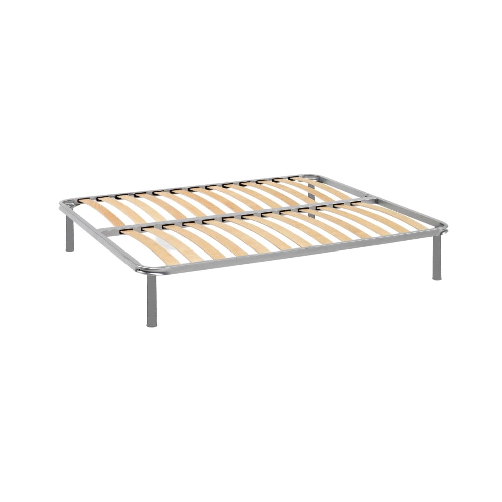 Réseau De Lit Double,en Bois,gris,160x190h35 Cm