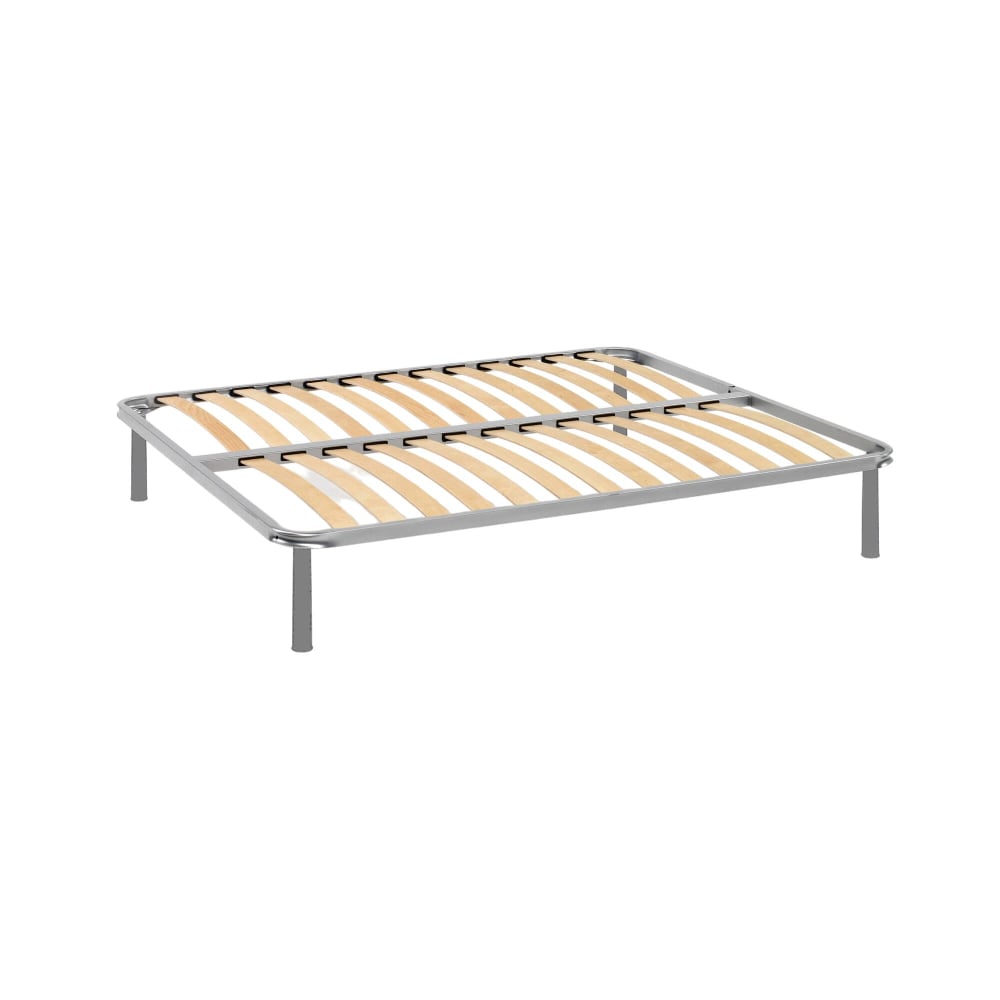 Réseau De Lit Double,en Bois,gris,160x200h35 Cm