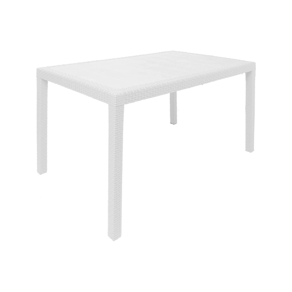 Table D'extérieur,en Pvc,blanc,150x90h72 Cm
