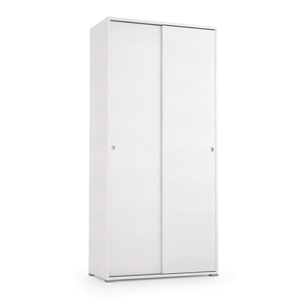 Armoire 2 Portes Effet Bois Blanc 90x45 Cm